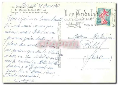 Les Andelys (Eure) — O Castelo Gaillard (século XII) — Graphiphil — Verso