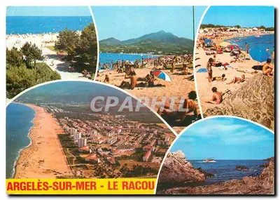 Argelès-sur-Mer - Le Racou — vista panorâmica e praias — Edições S.A. Du Mares, Perpignan
