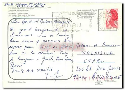 Cerdagne e Capcir — Carta postal turística — Edições DIFO — Verso