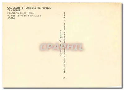Panorama rzeki Seiny widziana z wież Katedry Notre-Dame — Wydawnictwo Jean-Jaures-94, nr 10/224 — Rewers