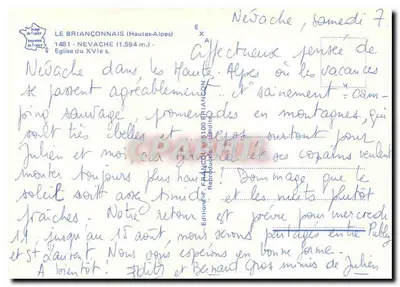 Névache — Igreja do século XVII — Éditions F. FRANÇOIS — Verso