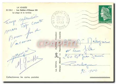 Les Sables d'Olonne — praia e recheio — Les Editions Audierne — Verso