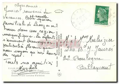 Entrada de uma carreira de ardósia — Lacave-les-Bains (Tarn) — Sociedade das Cartas Postais Proibidas — Verso