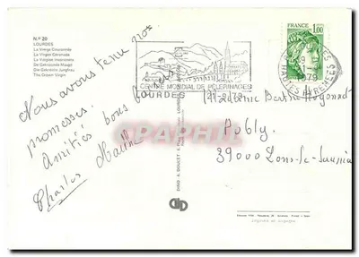 Lourdes — Centenario de Bernadette — Edición Dino A. Doucet, N° 20 — Reverso