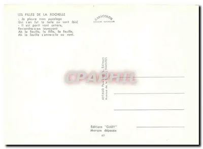 As Meninas de La Rochelle — Poema ilustrado — Edições Gaby, Nantes — Verso