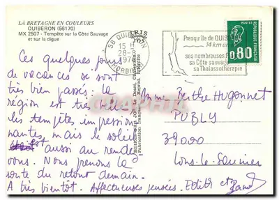 Burza nad Quiberon — wydawnictwo La Bretagne en Couleurs, seria MX 2507 — Rewers