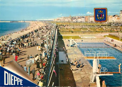 Dieppe — A piscina e a praia — Edições 'La Cigogne'
