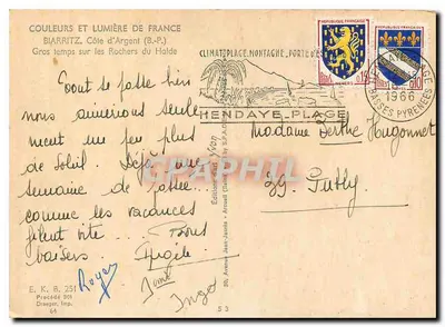 Storm op de Rochers du Halde — Biarritz (B.P.) — Éditions Jean-Jaurs — Achterkant
