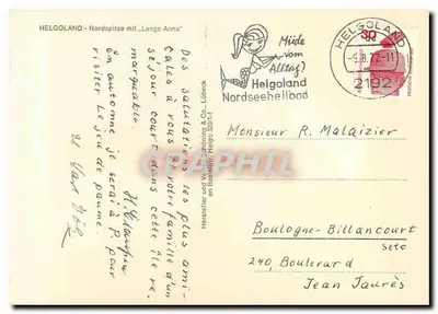 Helgoland - Nordspitze mit „Lange Anna“ — wydawca Helgoland Nordseeheilbad — Rewers