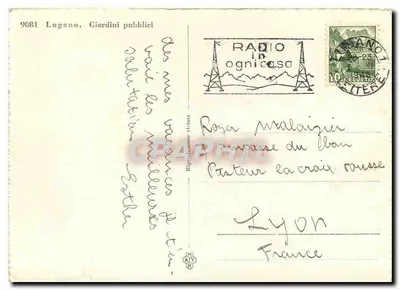 Lugano, Giardini pubblici — widok ogrodu publicznego — wydawca Ognicasa, nr 9081 — Rewers
