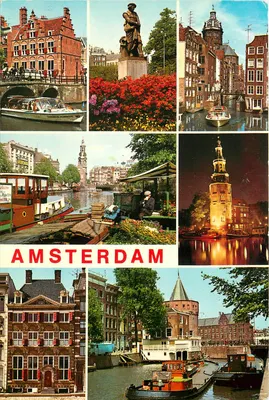 Amsterdam — vista panorâmica — Euro Color Cards Co. 708