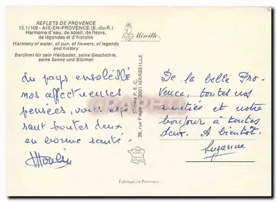 Aix-en-Provence — panoramische weergave — Société P. E. C. Marseille — Achterkant
