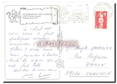 Circo do Fer à Cheval — Cachoeira da Lyre — Edição Cellaard — Verso