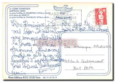 Marvejols — Lozère — Edição de luxo — Verso