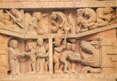 Conques (Aveyron) — O tympano : A pesagem das almas e a separação entre os bons e os maus — SUD-IMAGE LA BREDE