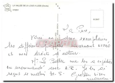 La Loue — vista del villaggio e del suo ponte — Edizioni Cellard Bron — Verso