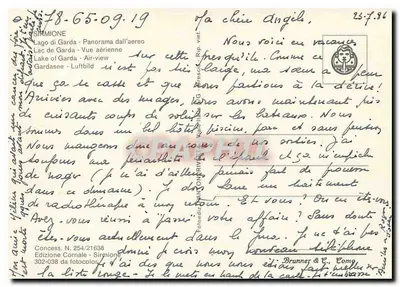 Sirmione - Widok z lotu na jezioro Garda - Edizione Cornale N. 254/21638 — Rewers