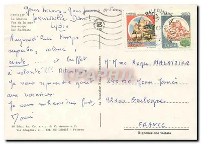 Cefalù — La Marina — Widok na morze — Wydawnictwo Cefalù, nr 240 — Rewers