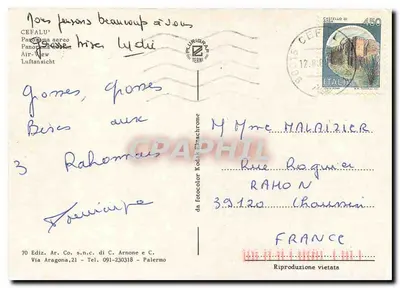Cefalù — widok z powietrza — 70 Ediz. Ar. s.n.c. di C. Arnone e C. — Rewers