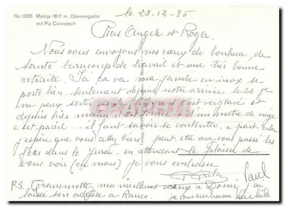 Maloja 1817 m. Oberengadin — Piz Corvatsch — wydawca Verlag R. Mayer, nr 1255 — Rewers