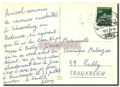 Bodensee — Lembrete — editor desconhecido, número de série não visível — Verso