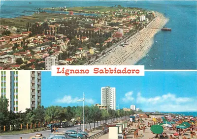 Lignano Sabbiadoro — vista aérea e praia — editor desconhecido, número de série não visível