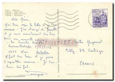 Viena — Hotel de Cidade — Fonte e tulipas — editor anônimo — Verso