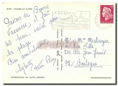 Tempestade na Costa — 22 751 — Les Éditions Finistère — Verso