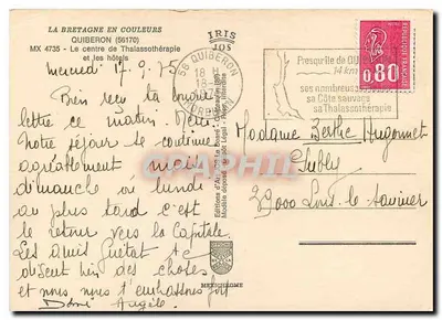 Quiberon — Centrum Thalassoterapii i hotele — Wydawnictwo Sztuki 'Le Boaré' — Rewers