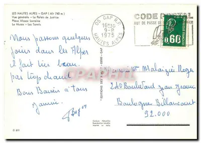 Gap — Vista geral — Palácio de Justiça, Museu, Ténis — Éditions des Alpes — Verso