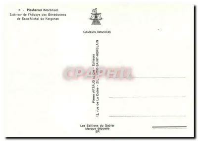 Plouharnel (Morbihan) — Exterior da Abadia das Beneditinas de Saint-Michel de Kergonan — Edições Artaud & Cie — Verso