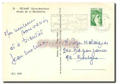 Fécamp (Seine-Maritime) — Museu da Benedictina — Edições Jean-Jaunts — Verso