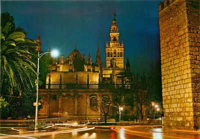 Catedral e Giralda à noite — Séville — Mini Ediciones DAVID, n°209