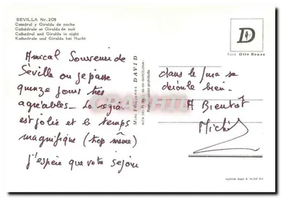 Catedral e Giralda à noite — Séville — Mini Ediciones DAVID, n°209 — Verso