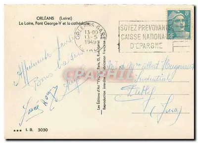 Orléans — Loira, most George-V i katedra — Wydawnictwo Sztuki 'VYVON', nr 3030 — Rewers