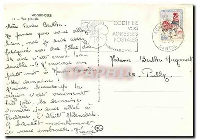 Vic-sur-Cère — Ogólny widok — Skoduj swoje adresy pocztowe — Rewers