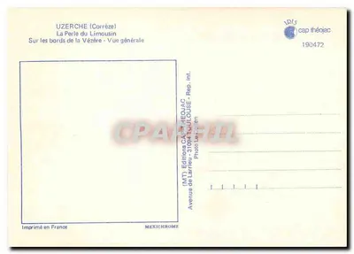 Uzerche (Corrèze) — A Pérola do Limousin — Visão geral — Editor IRIS Cap Théojac — Verso