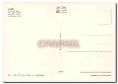 Wenecja — Most Szeptów — Wyd. G.F. Zerella n°153 — Rewers