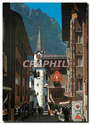 Leukerbad — Dorfstrasse com Leestbörner — Foto Klopfestein