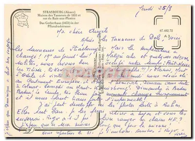 Dom Skórzaniarzy — Strasbourg (Alzacja) — wydawca: Agencja Dystrybucyjna 67.200 — Rewers