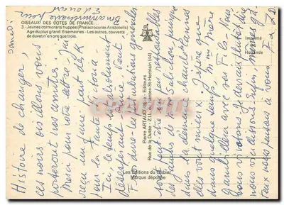 Młode kormorany szpikowane — Ptaki Gótów Francji — Wydawnictwo Artaud — Rewers
