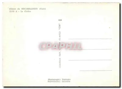 Abadia do Bec-Hellouin (Eure) — O Claustro — Comier Imp. Macon — Verso