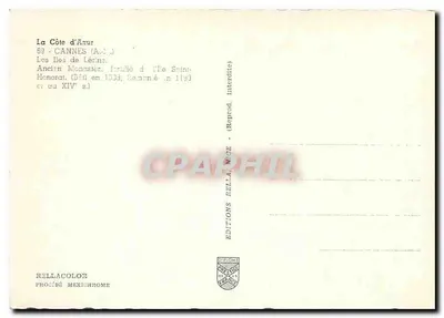 Ilhas de Lérins — Antigo mosteiro fortificado de Saint-Honorat — Edições Rella — Verso