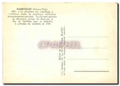 Rambouillet — A cabana dos conchas — Yves Hodbert — Verso