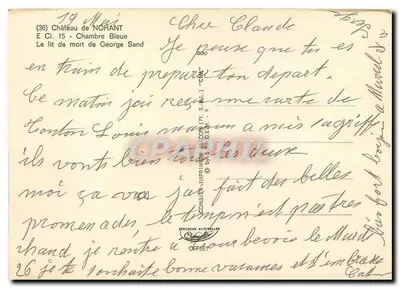 Zamek NOHANT — Pokój Niebieski — Wydawca COCŒURS NATURELLES — Rewers