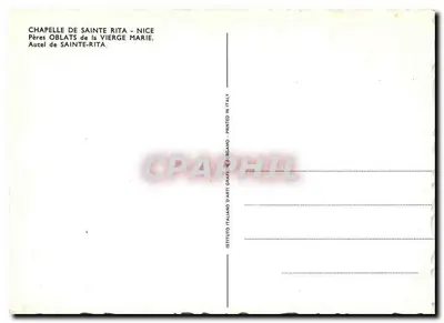 Ołtarz św. Rity — Kaplica św. Rity, Nicea — Istituto Italiano d'Arte Grafica, Drukarnia w Włochach — Rewers