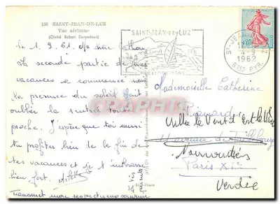Saint-Jean-de-Luz — Luchtfoto — Cliché Robert Durgndoudj — Achterkant