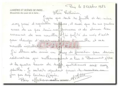 Notre-Dame w Paryżu — scena nocna z kioskiem — wydawnictwo LUMIÈRES ET SCÈNES DE PARIS, nr 716 — Rewers