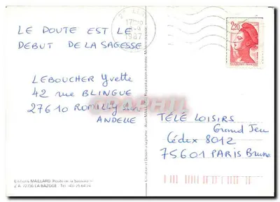 Dom normandzki — rysunek — Wydawnictwo Maillard, nr 7411LARD — Rewers