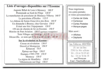 Znajomość Essonne — Wydanie książek o Essonne — Wydawnictwo Amattéis — Rewers